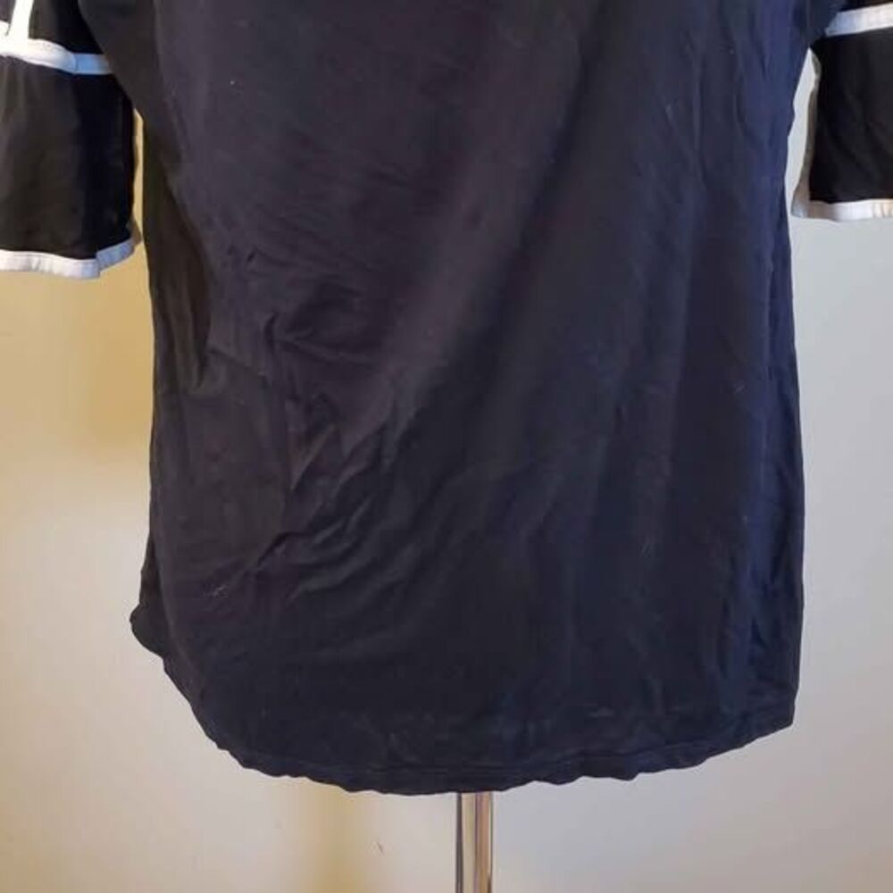 Cable & Gauge Large Ladies Black & White Blouse Top Shirt Ladies 3/4 Sleeve - Picture 3 of 10